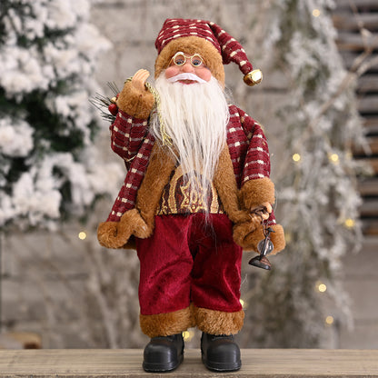 Classic Standing Santa Claus Doll - A Timeless Holiday Decor Piece