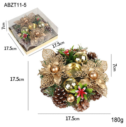 Elegant Christmas Candle Holder Wreath – Festive Pinecone & Faux Greenery Decor