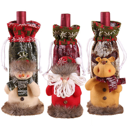 Festive Christmas Wine Bottle Covers – Adorable Holiday Bottle Bags for Perfect Gift Wrapping