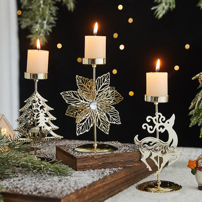 Elegant Christmas Star Wrought Iron Candlestick Holder – Festive Charm for Cozy Moments