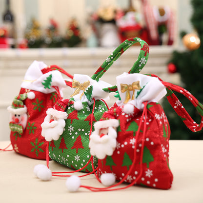 Santa Claus Christmas Drawstring Gift Bags – Festive Holiday Treat Sacks