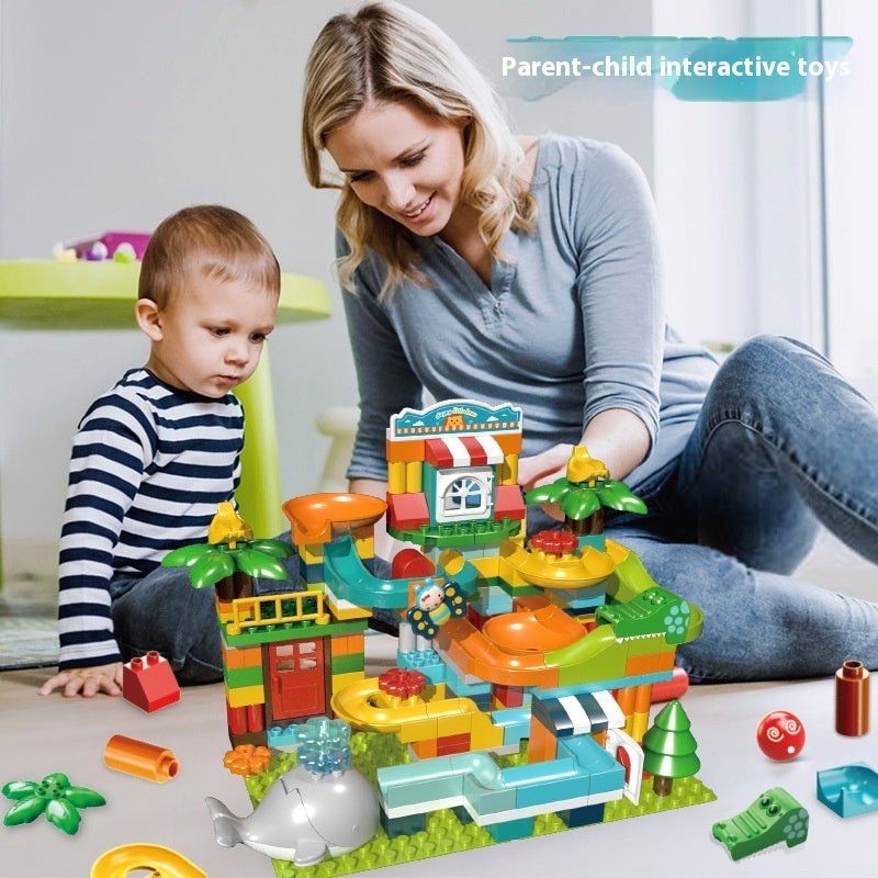 Large Particle Whale-Themed Building Blocks with Small Slide – Creative Puzzle Toy Set for Endless Fun! - 259pcs