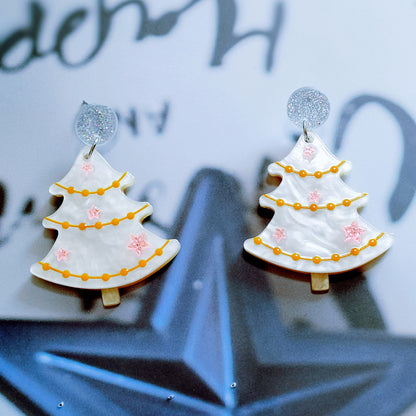 Festive Christmas Tree Earrings with Rhinestones – Perfect for Holiday Glam!