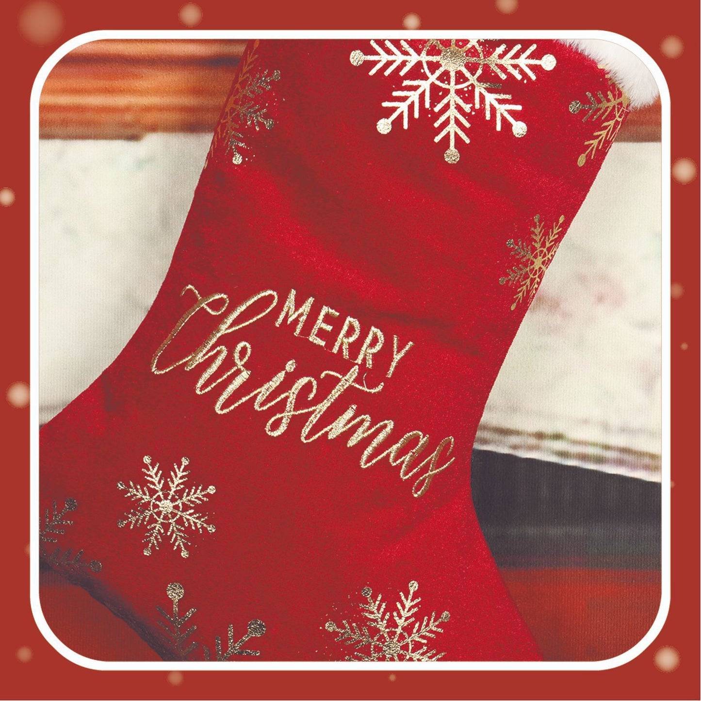 Christmas Decorative Stockings with Embroidery for Candy and Gifts