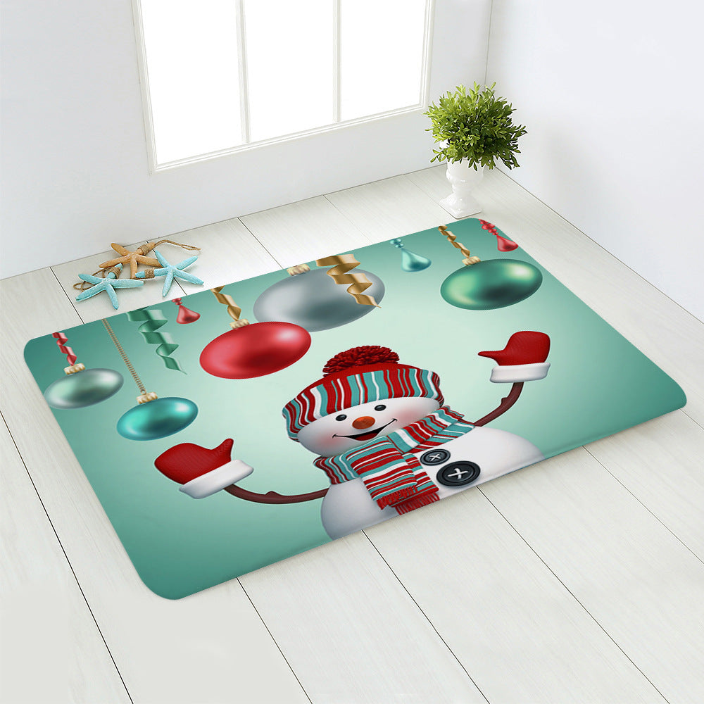 Festive Santa & Snowman Floor Mats – Cozy Christmas Decor for Your Home