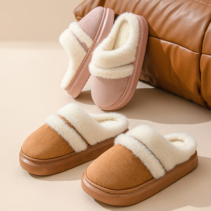 Warm Cotton House Slippers – Plush, Non-Slip Winter Comfort for Women