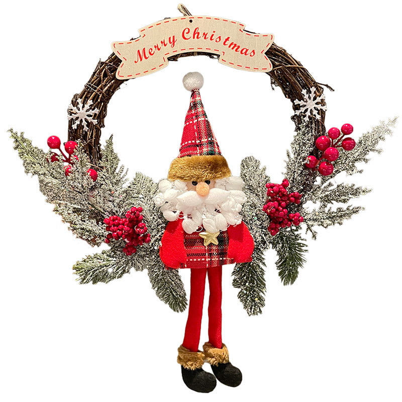 Merry Christmas Santa Wreath – Festive Holiday Door Decoration with Berries & Pine!