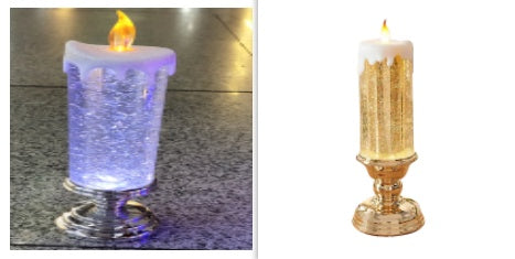 Enchanting Color-Changing LED Glitter Candle – Rechargeable & Waterproof Home Decor