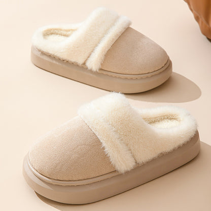 Warm Cotton House Slippers – Plush, Non-Slip Winter Comfort for Women