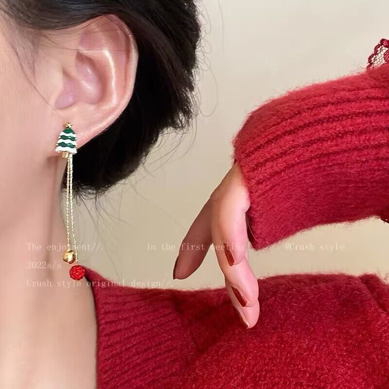 Christmas Tree and Santa Tassel Earrings - Celebrate in Style!