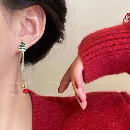 Christmas Tree and Santa Tassel Earrings - Celebrate in Style!