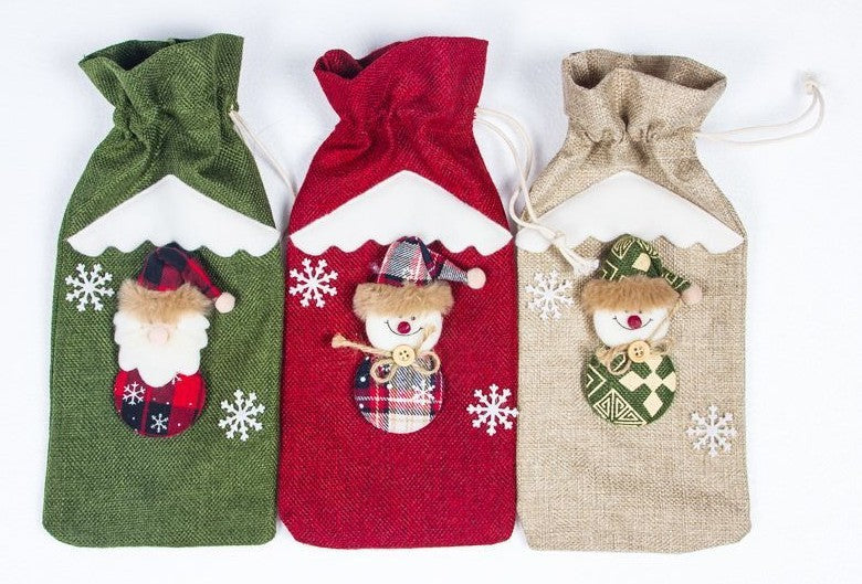 Festive Christmas Wine Bottle Covers – Adorable Holiday Bottle Bags for Perfect Gift Wrapping