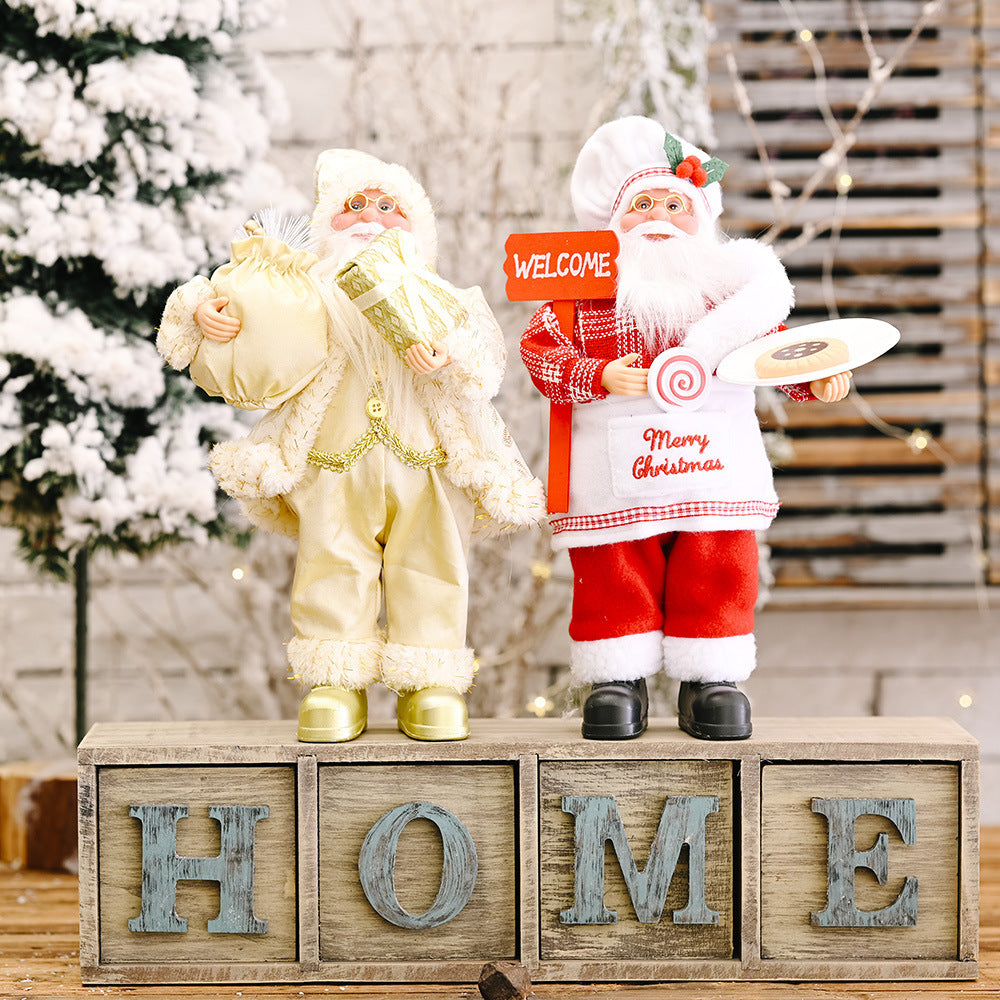 Classic Standing Santa Claus Doll - A Timeless Holiday Decor Piece