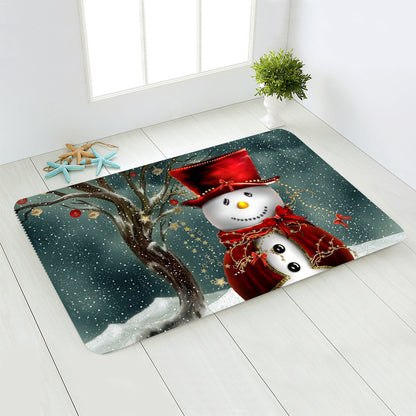 Festive Santa & Snowman Floor Mats – Cozy Christmas Decor for Your Home