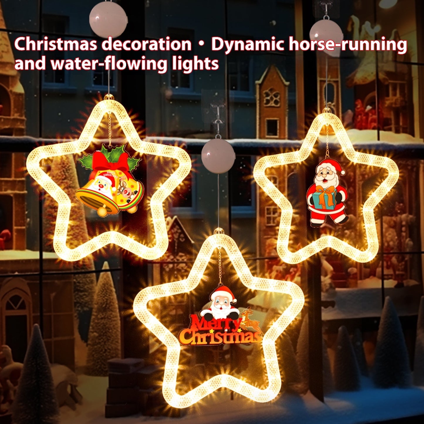 Sparkling LED Christmas Star Lights – Illuminate Your Windows and Doors This Holiday Season