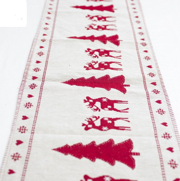 Christmas Elk Snowman Table Runner - Merry Christmas Decorations