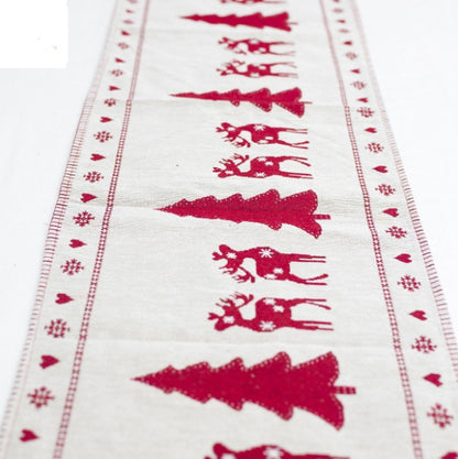 Christmas Elk Snowman Table Runner - Merry Christmas Decorations