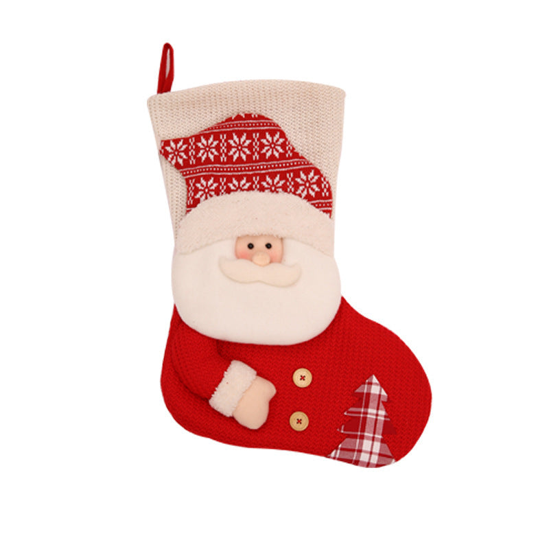 Charming Santa & Snowman Knitted Christmas Stockings – Perfect for Holiday Cheer!