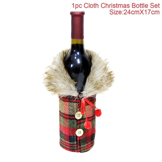 Festive Christmas Wine Bottle Covers – Adorable Holiday Bottle Bags for Perfect Gift Wrapping