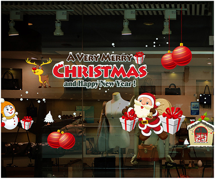 Festive Christmas Wall Stickers – Self-Adhesive Holiday Decor for Windows & Walls