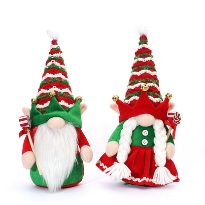 Enchanting Couple Elf Santa Claus Doll Ornaments – Christmas Décor Delight