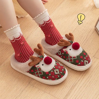 Adorable Reindeer Plush Slippers – Embrace the Magic of Christmas Comfort!