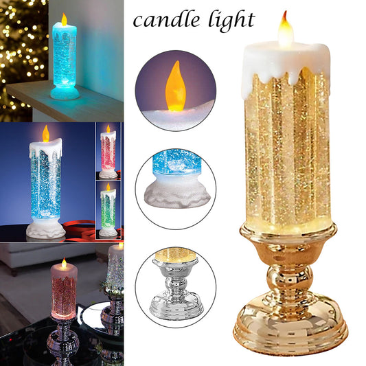 Enchanting Color-Changing LED Glitter Candle – Rechargeable & Waterproof Home Decor