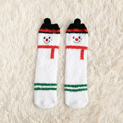 Adorable Christmas Fleece Socks for Kids – Cozy Santa, Snowman & Reindeer Designs!