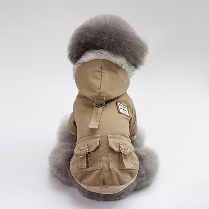 Stylish Winter Dog Parka with Faux Fur Hood – Warm & Trendy Dog Coat!