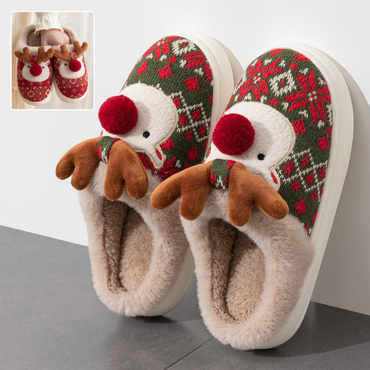 Adorable Reindeer Plush Slippers – Embrace the Magic of Christmas Comfort!