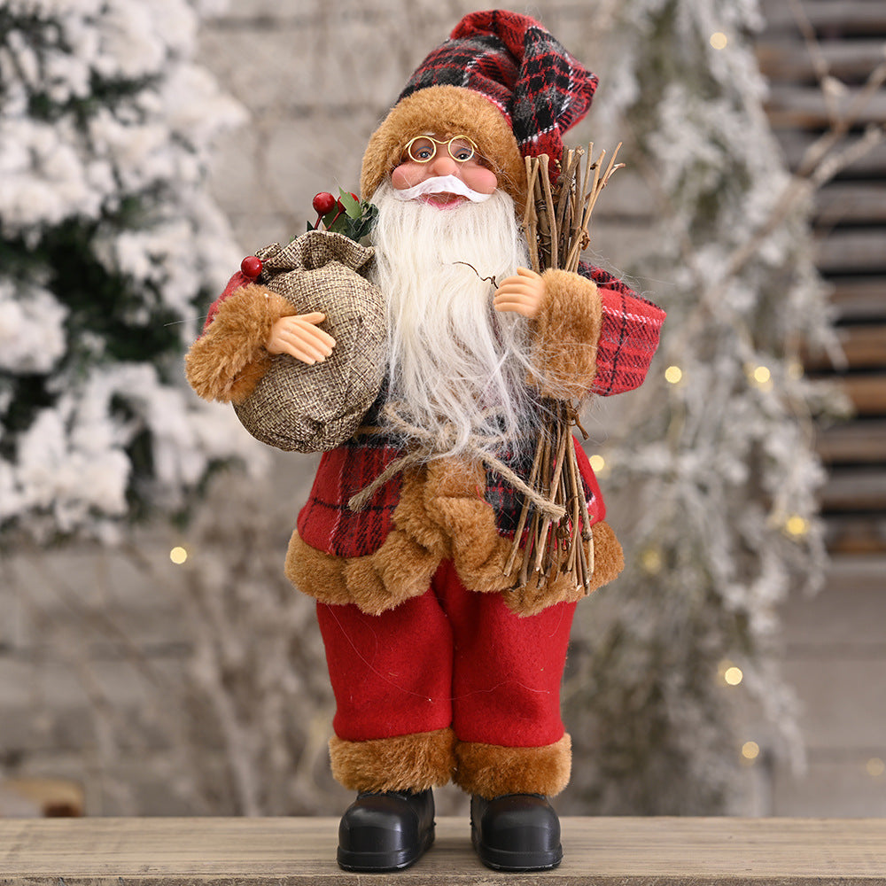 Classic Standing Santa Claus Doll - A Timeless Holiday Decor Piece