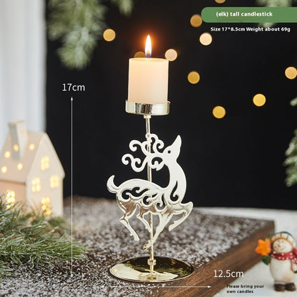 Elegant Christmas Star Wrought Iron Candlestick Holder – Festive Charm for Cozy Moments