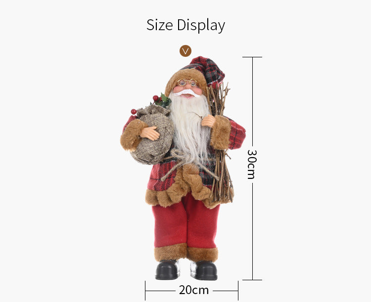 Classic Standing Santa Claus Doll - A Timeless Holiday Decor Piece