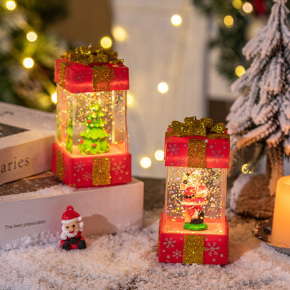 Christmas Gift Box Crystal Ball with LED Lights - Magical Holiday Decor for All Ages