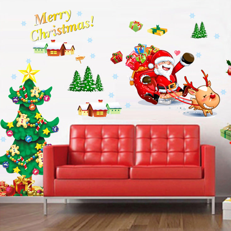 Festive Christmas Wall Stickers – Self-Adhesive Holiday Decor for Windows & Walls