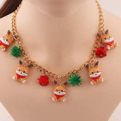 Holiday Charm Necklace – Christmas Stockings, Puddings, and Gingerbread House Pendants