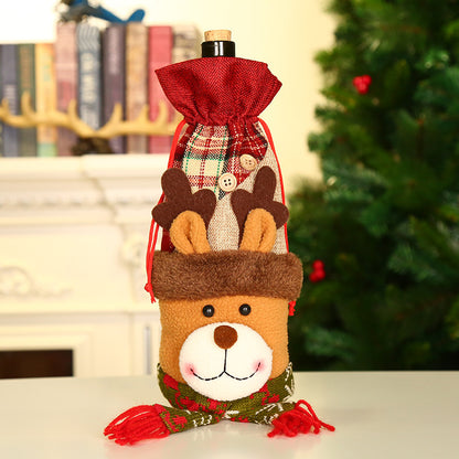 Festive Christmas Wine Bottle Covers – Adorable Holiday Bottle Bags for Perfect Gift Wrapping