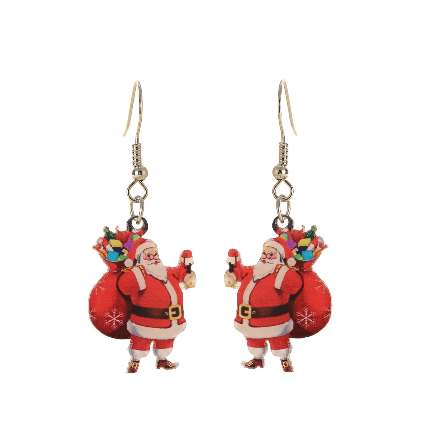 Playful Cartoon Santa Claus Acrylic Earrings – Festive Holiday Charm