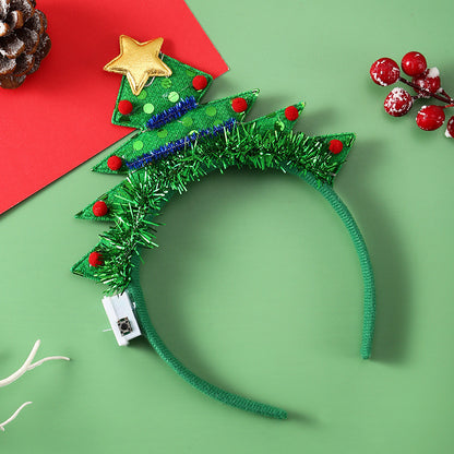 LED Christmas Hair Band | Festive Light-Up Headbands for Holiday Cheer - Reindeer, Candy Cane & Christmas Tree Styles