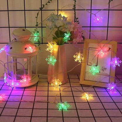 Enchanting LED Snowflake String Lights – Perfect for Festive Home Décor