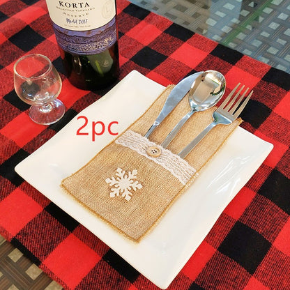 Festive Christmas Cutlery Holder Set – Add a Touch of Holiday Magic to Your Table!