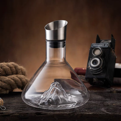 Iceberg Waterfall Crystal Wine Decanter – Lead-Free Quick Decanter for Enhanced Flavor