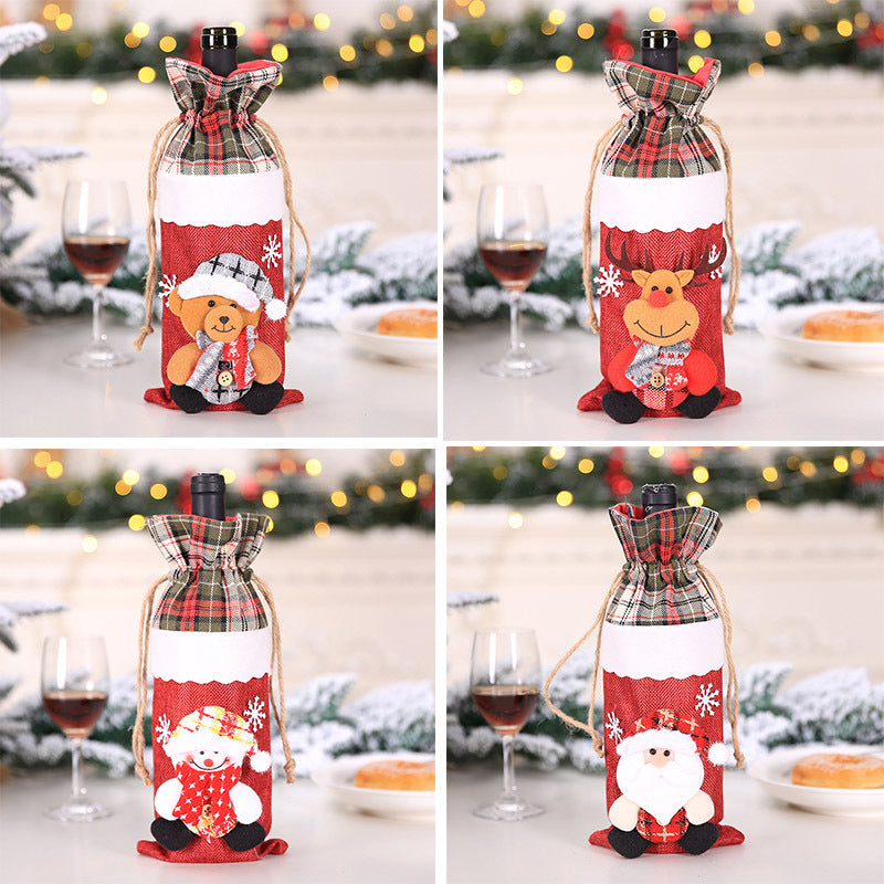 Festive Christmas Wine Bottle Covers – Adorable Holiday Bottle Bags for Perfect Gift Wrapping