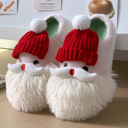 Cute Santa Claus Plush Slippers – Warm & Festive Indoor Slippers for Winter