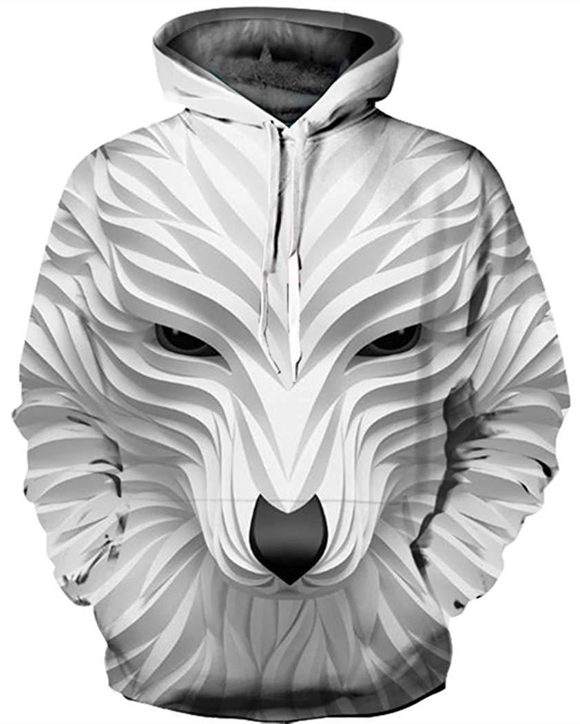 Fierce White Wolf 3D Print Hoodie – Bold Style Meets Ultimate Comfort