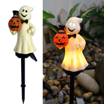 Solar-Powered Halloween Pumpkin Lantern – Handcrafted Resin Decor for a Festive Garden Glow!