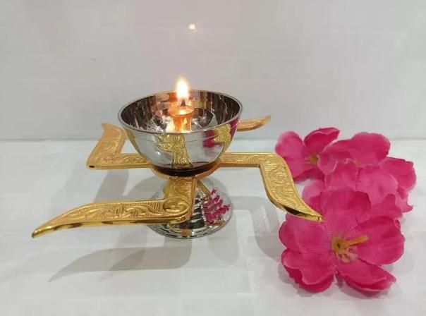 Traditional Brass Swastik Diya – Illuminate Your Space with Prosperity and Charm