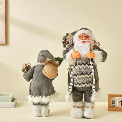 Striped Santa Claus Ornaments Nordic Style Silver Rudolf Doll