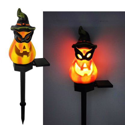 Solar-Powered Halloween Pumpkin Lantern – Handcrafted Resin Decor for a Festive Garden Glow!