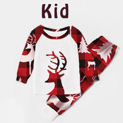 Cozy Christmas Deer Head Print Matching Family Pajamas - Perfect for Holiday Fun!